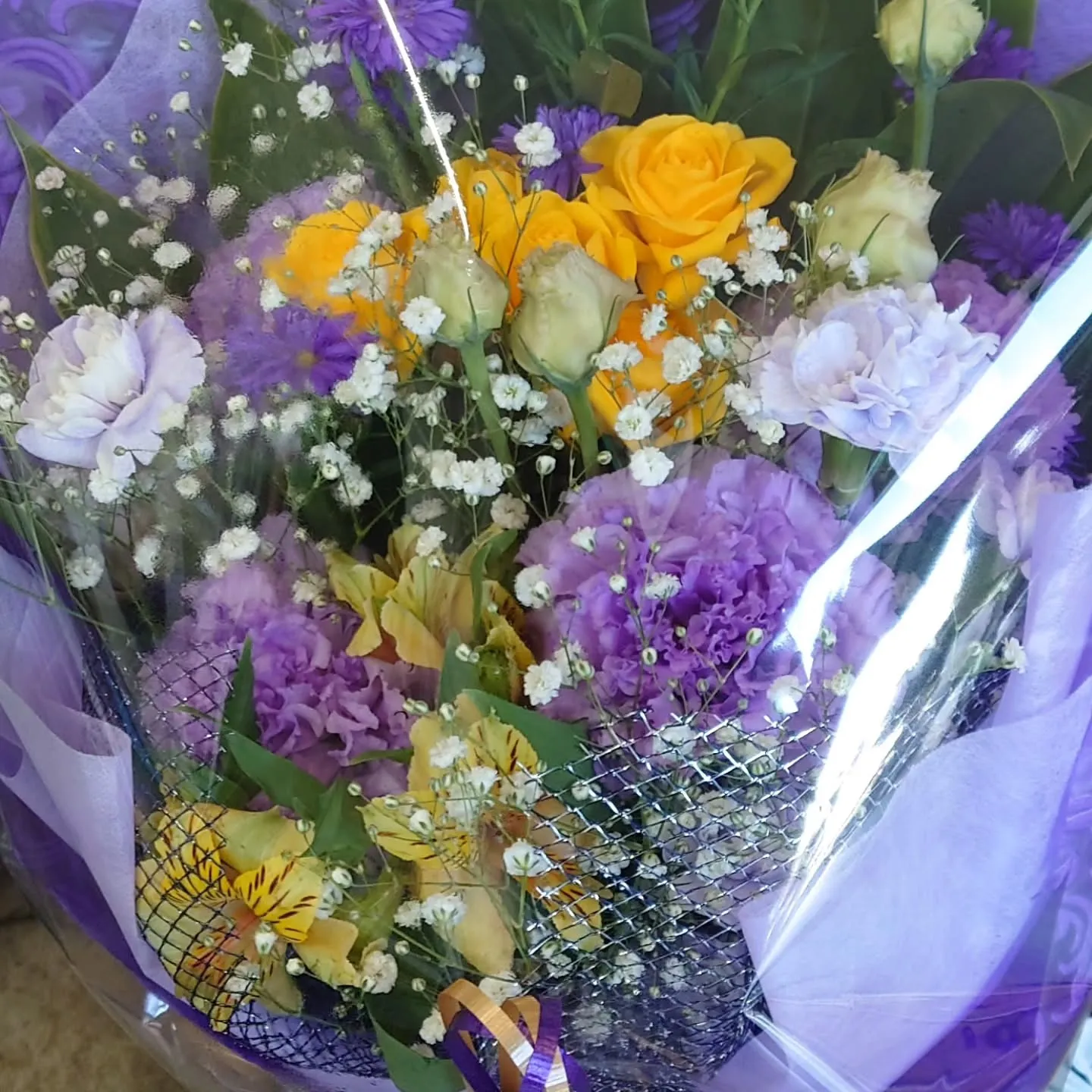 喜寿のお祝いの花束💐
